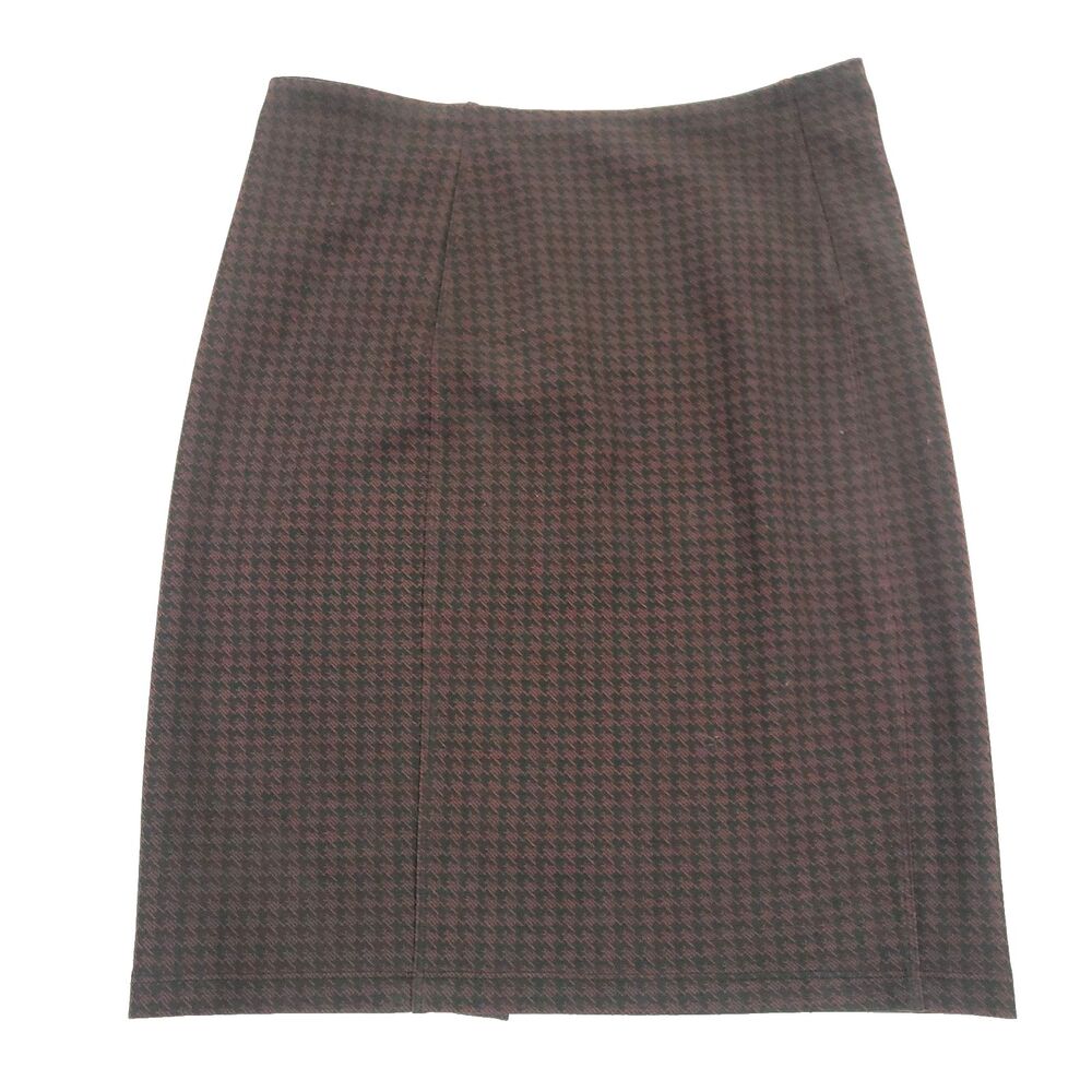 Liverpool Houndstooth Pencil Skirt 6P ox blood red Career Office heritage